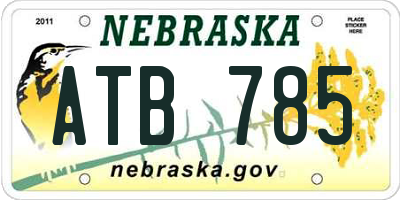 NE license plate ATB785