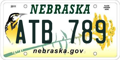 NE license plate ATB789