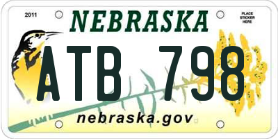 NE license plate ATB798