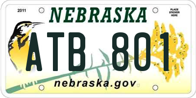NE license plate ATB801