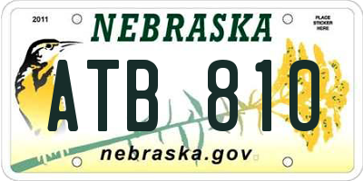 NE license plate ATB810
