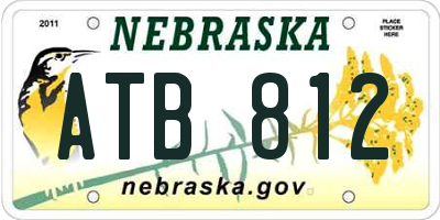 NE license plate ATB812