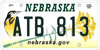 NE license plate ATB813