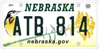NE license plate ATB814