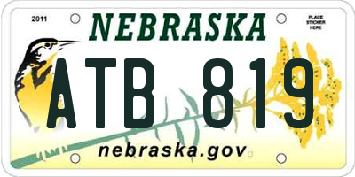NE license plate ATB819