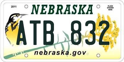 NE license plate ATB832