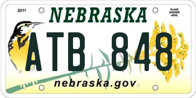 NE license plate ATB848