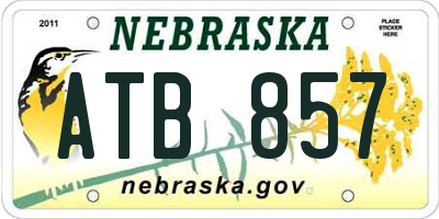 NE license plate ATB857