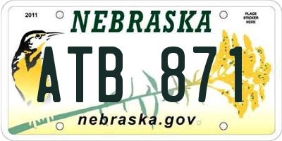 NE license plate ATB871