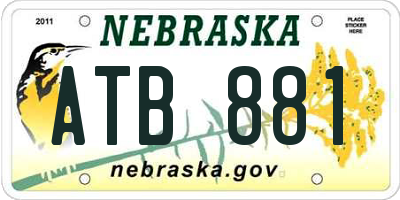 NE license plate ATB881