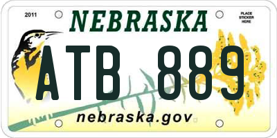 NE license plate ATB889