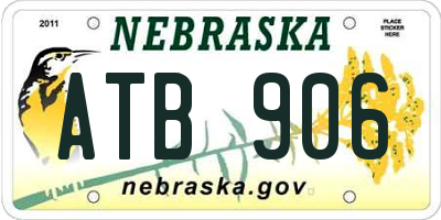 NE license plate ATB906