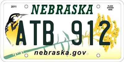 NE license plate ATB912