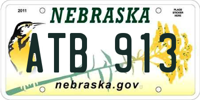 NE license plate ATB913
