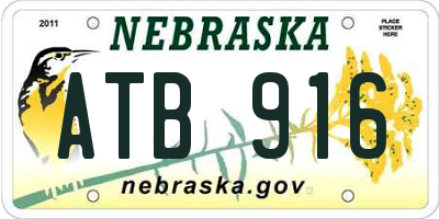 NE license plate ATB916