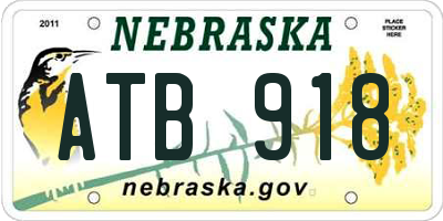 NE license plate ATB918