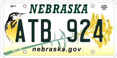 NE license plate ATB924