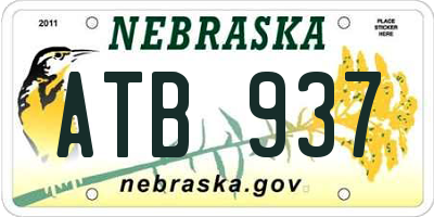 NE license plate ATB937