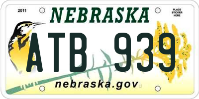NE license plate ATB939