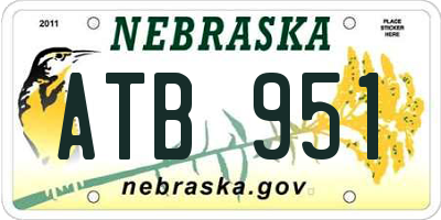 NE license plate ATB951