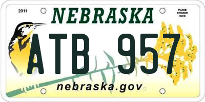 NE license plate ATB957