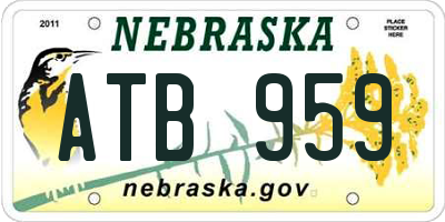 NE license plate ATB959