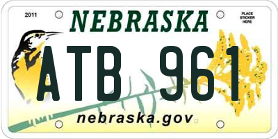 NE license plate ATB961