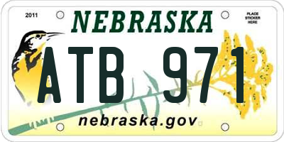 NE license plate ATB971