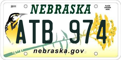NE license plate ATB974
