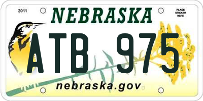 NE license plate ATB975
