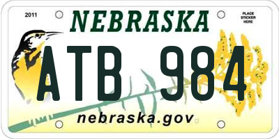 NE license plate ATB984