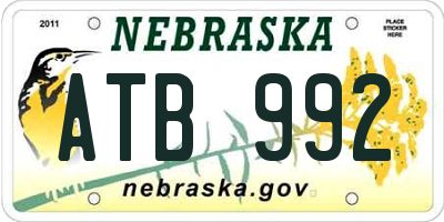 NE license plate ATB992