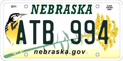 NE license plate ATB994