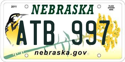 NE license plate ATB997