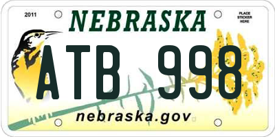 NE license plate ATB998