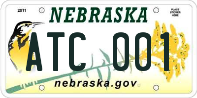 NE license plate ATC001