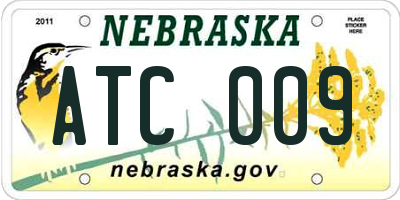NE license plate ATC009