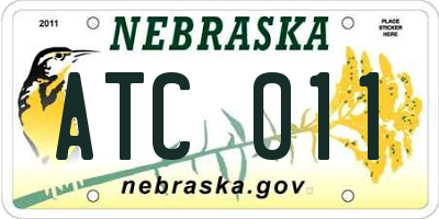 NE license plate ATC011