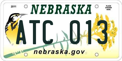 NE license plate ATC013