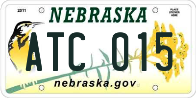 NE license plate ATC015