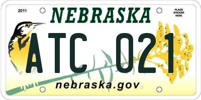 NE license plate ATC021