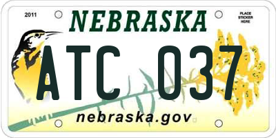 NE license plate ATC037