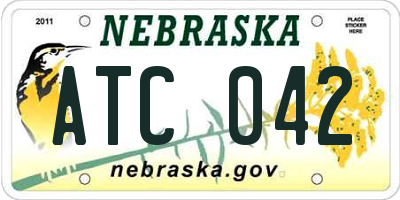 NE license plate ATC042
