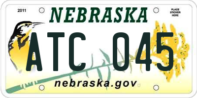 NE license plate ATC045