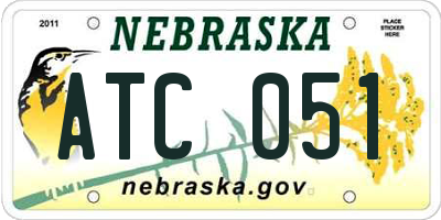 NE license plate ATC051