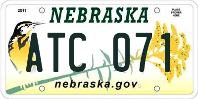 NE license plate ATC071