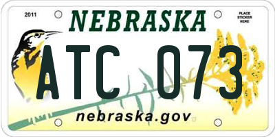 NE license plate ATC073