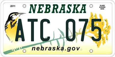 NE license plate ATC075