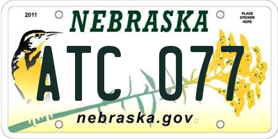 NE license plate ATC077