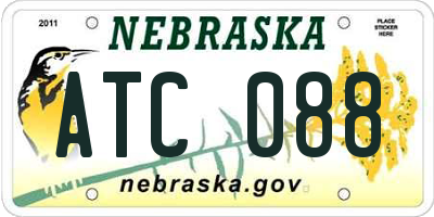 NE license plate ATC088